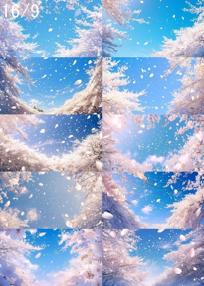 桜吹雪 背景 16:9 140枚 PC 横画面