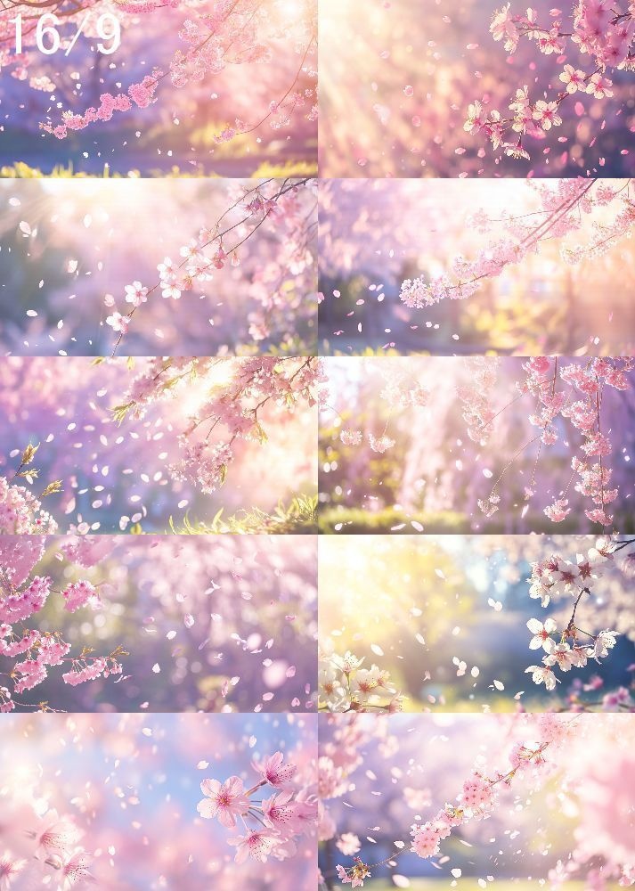 桜吹雪 背景 16:9 140枚 PC 横画面