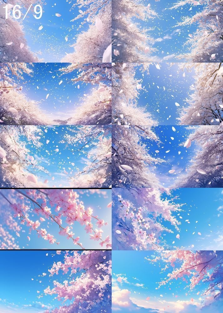 桜吹雪 背景 16:9 140枚 PC 横画面
