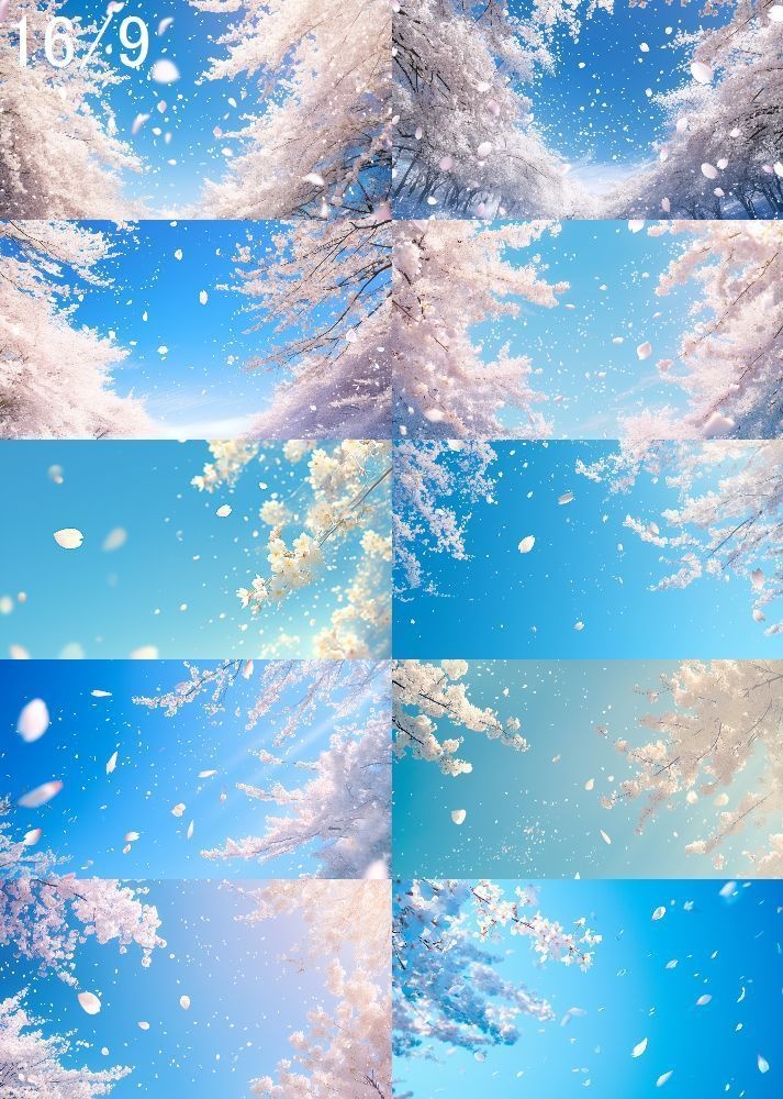 桜吹雪 背景 16:9 140枚 PC 横画面