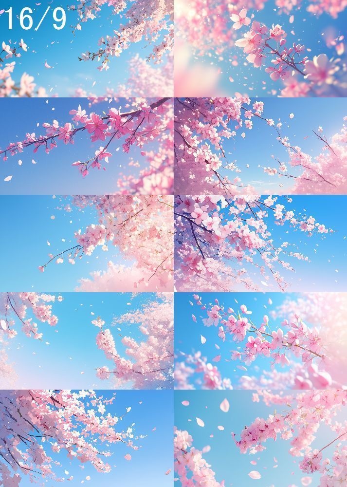 桜吹雪 背景 16:9 140枚 PC 横画面