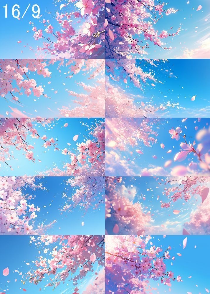 桜吹雪 背景 16:9 140枚 PC 横画面