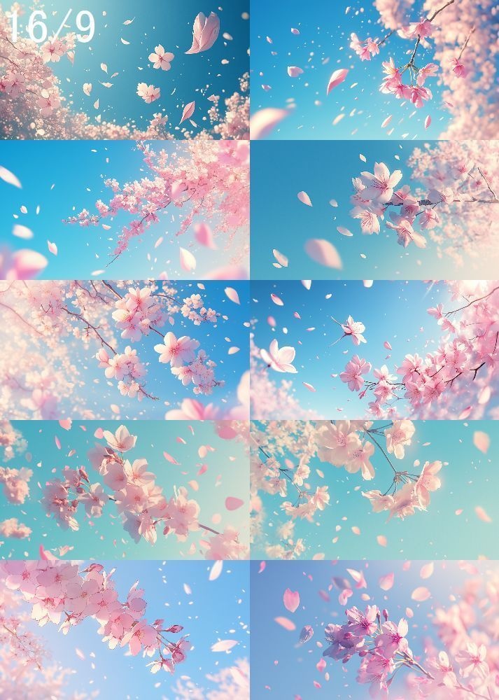 桜吹雪 背景 16:9 140枚 PC 横画面