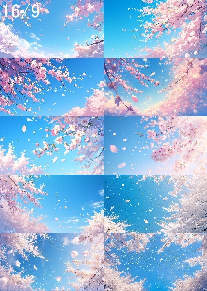 桜吹雪 背景 16:9 140枚 PC 横画面