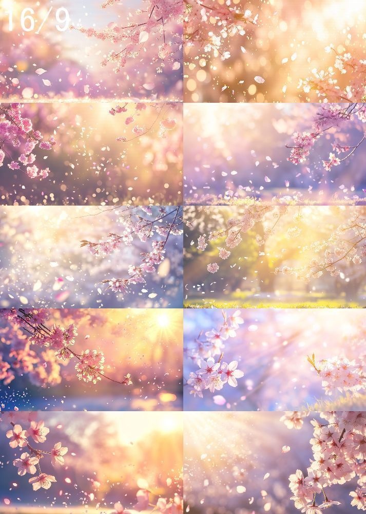桜吹雪 背景 16:9 140枚 PC 横画面