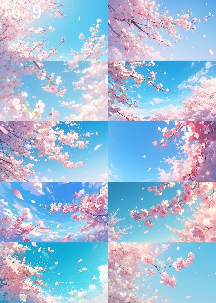 桜吹雪 背景 16:9 140枚 PC 横画面