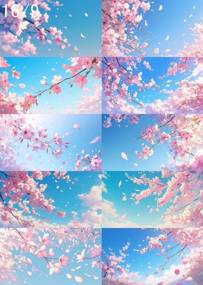 桜吹雪 背景 16:9 140枚 PC 横画面