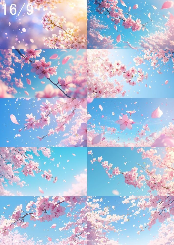 桜吹雪 背景 16:9 140枚 PC 横画面
