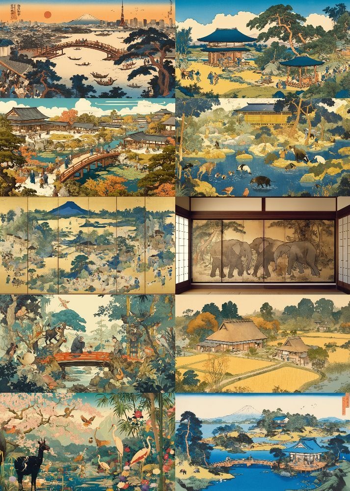 現代風 浮世絵 背景 16:9 221枚 PC 横画面