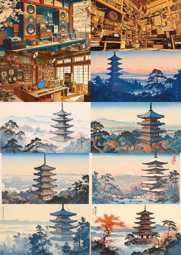 現代風 浮世絵 背景 16:9 221枚 PC 横画面