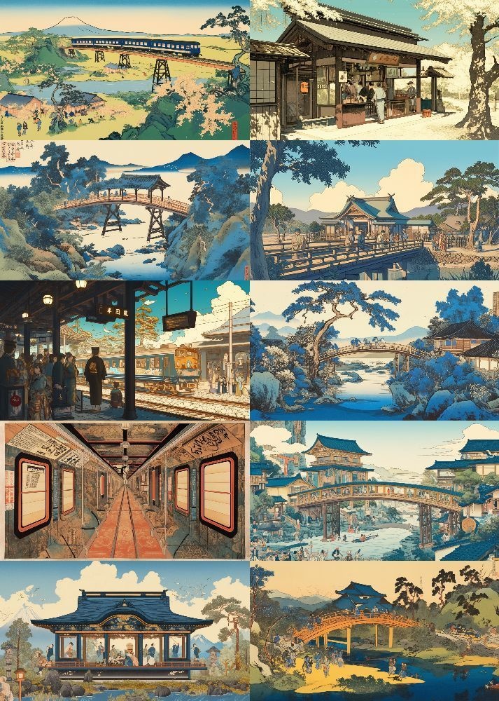 現代風 浮世絵 背景 16:9 221枚 PC 横画面