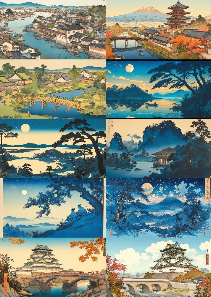 現代風 浮世絵 背景 16:9 221枚 PC 横画面