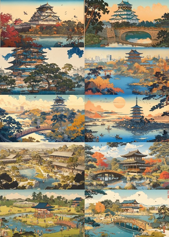 現代風 浮世絵 背景 16:9 221枚 PC 横画面