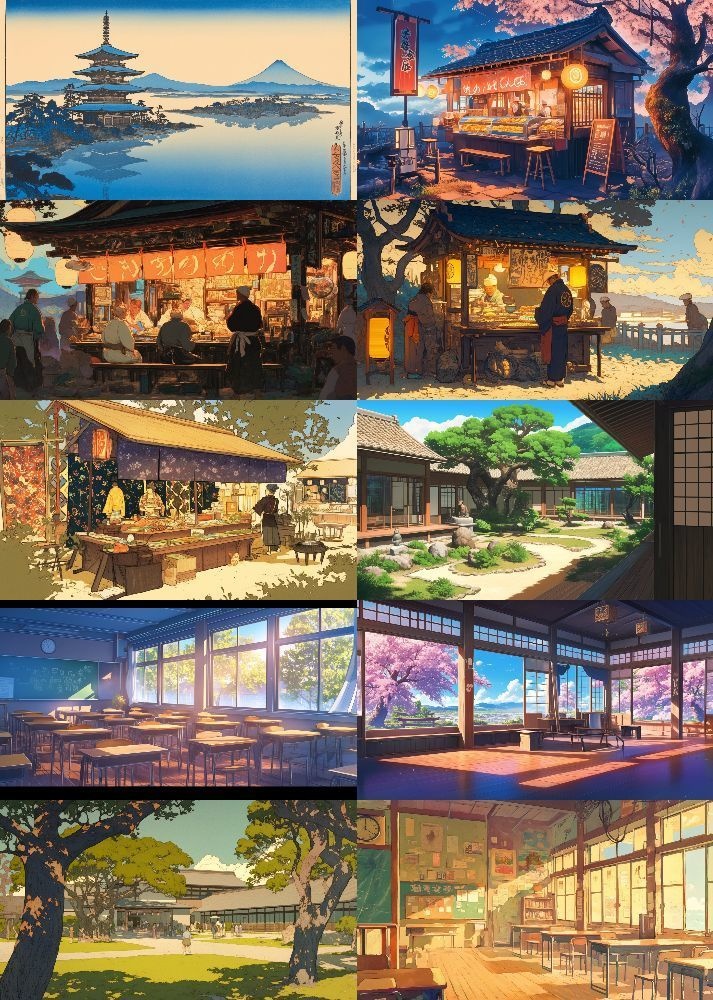 現代風 浮世絵 背景 16:9 221枚 PC 横画面