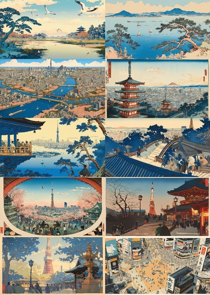 現代風 浮世絵 背景 16:9 221枚 PC 横画面