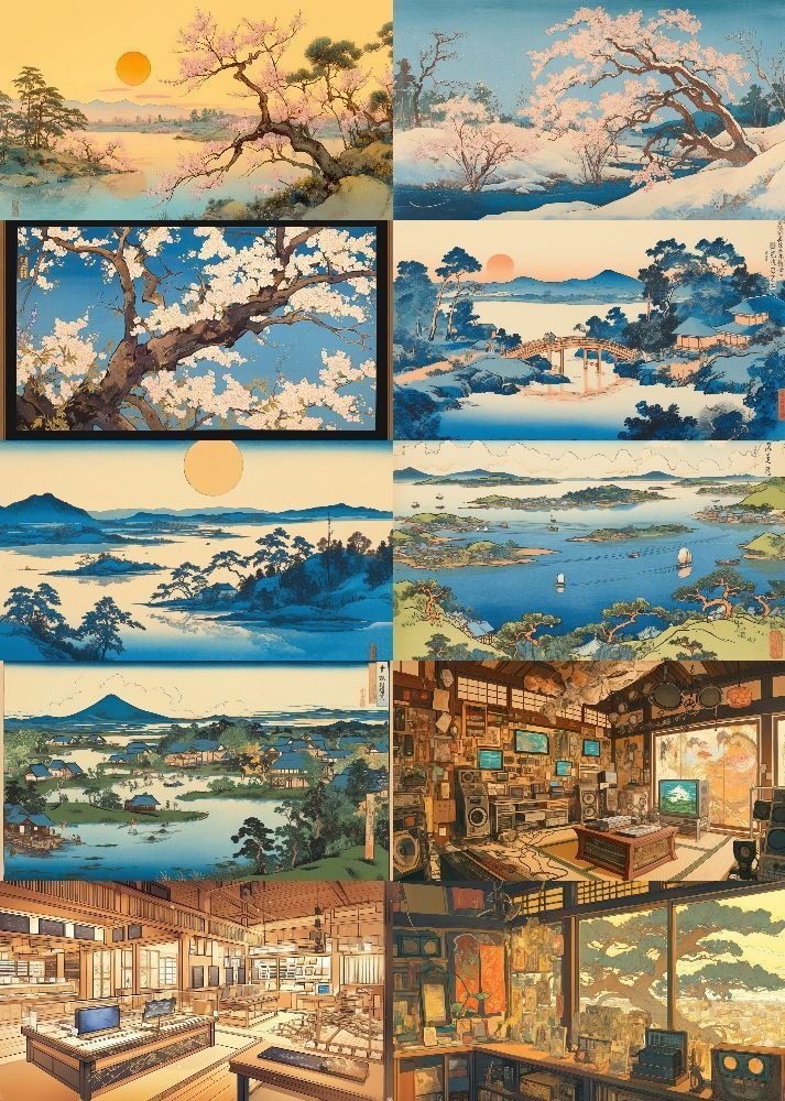 現代風 浮世絵 背景 16:9 221枚 PC 横画面