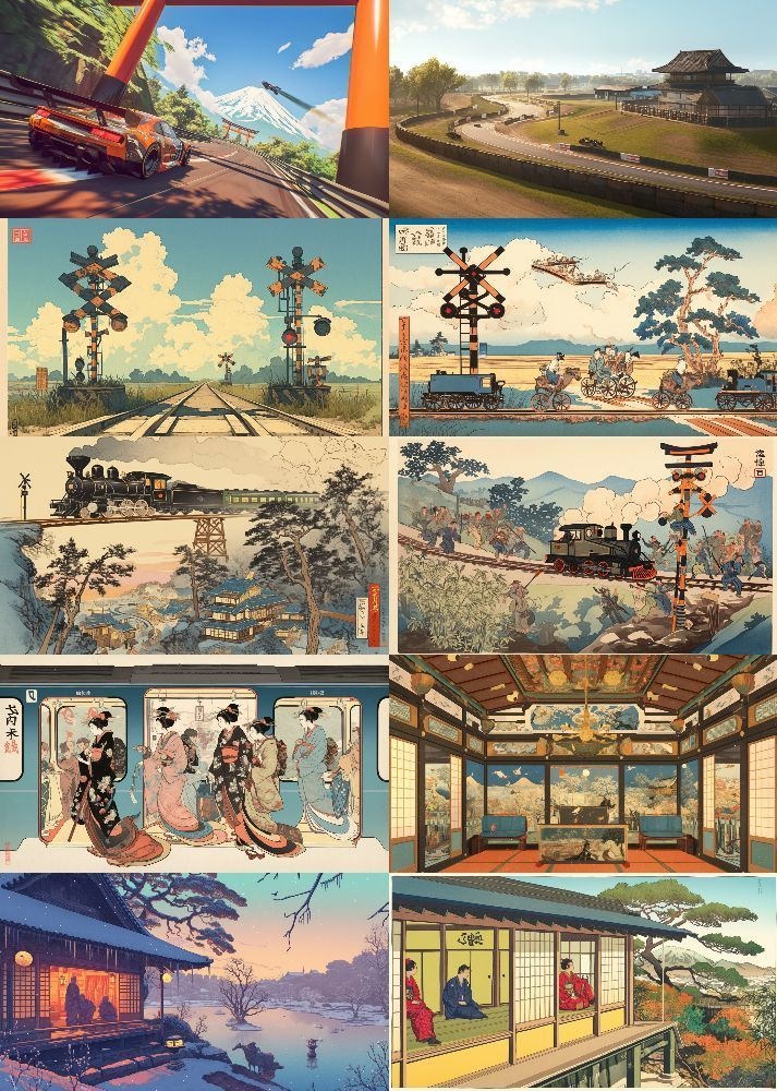 現代風 浮世絵 背景 16:9 221枚 PC 横画面