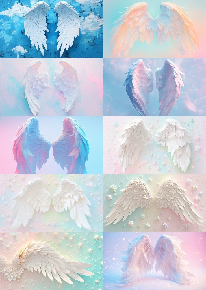 天使の羽根 背景 16:9 181枚 PC 横画面