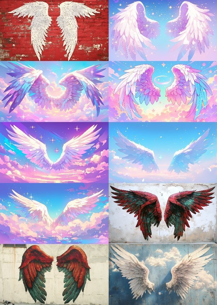 天使の羽根 背景 16:9 181枚 PC 横画面