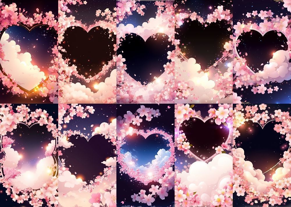 サクラとハート 背景 9:16 38枚