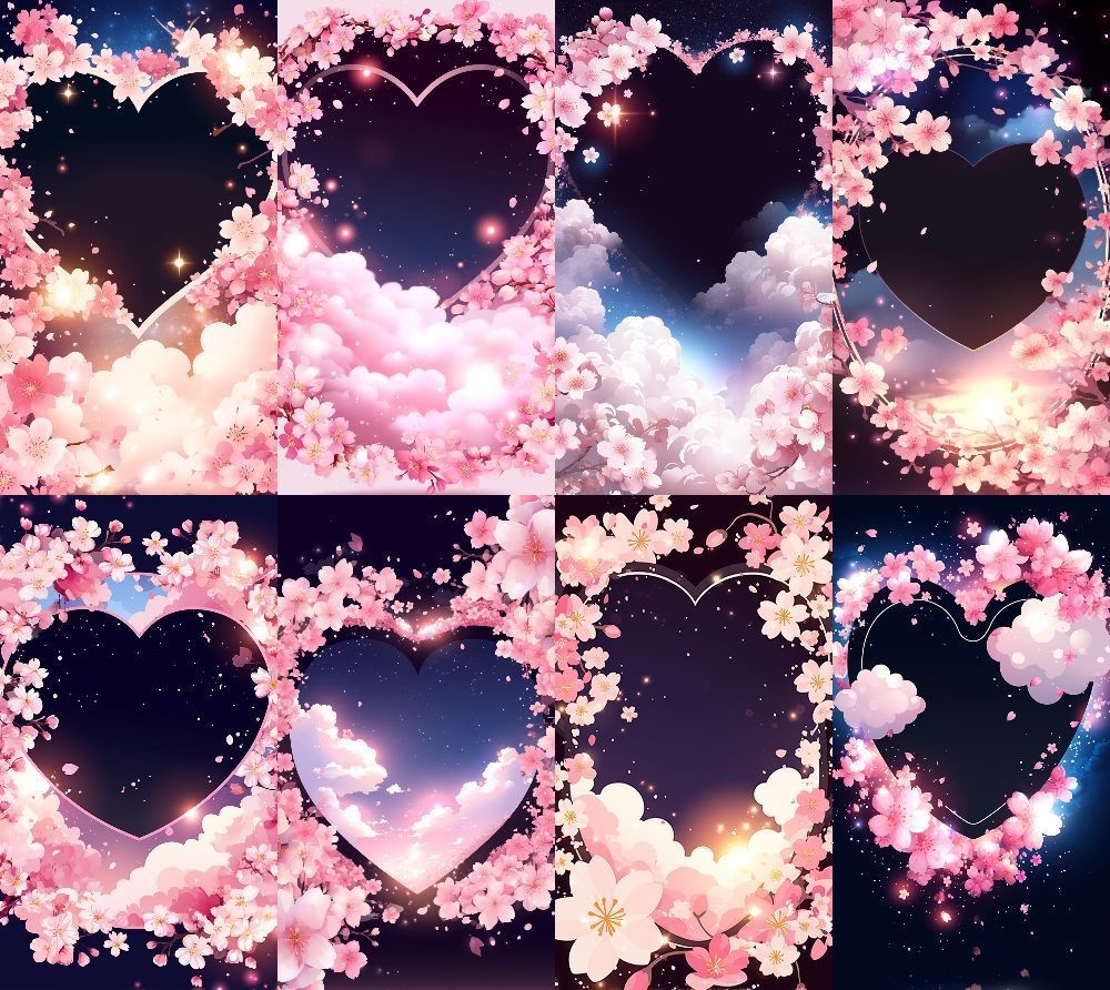 サクラとハート 背景 9:16 38枚