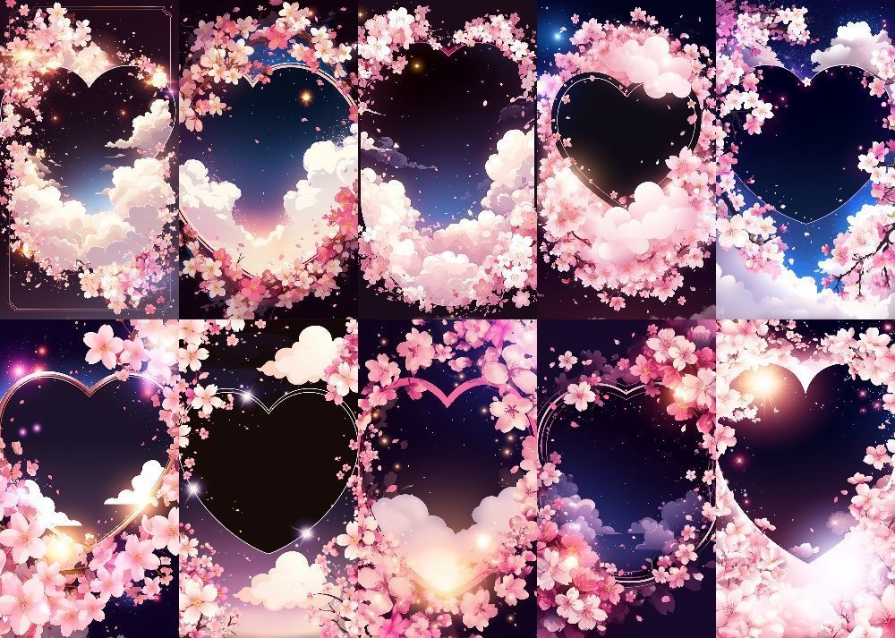 サクラとハート 背景 9:16 38枚