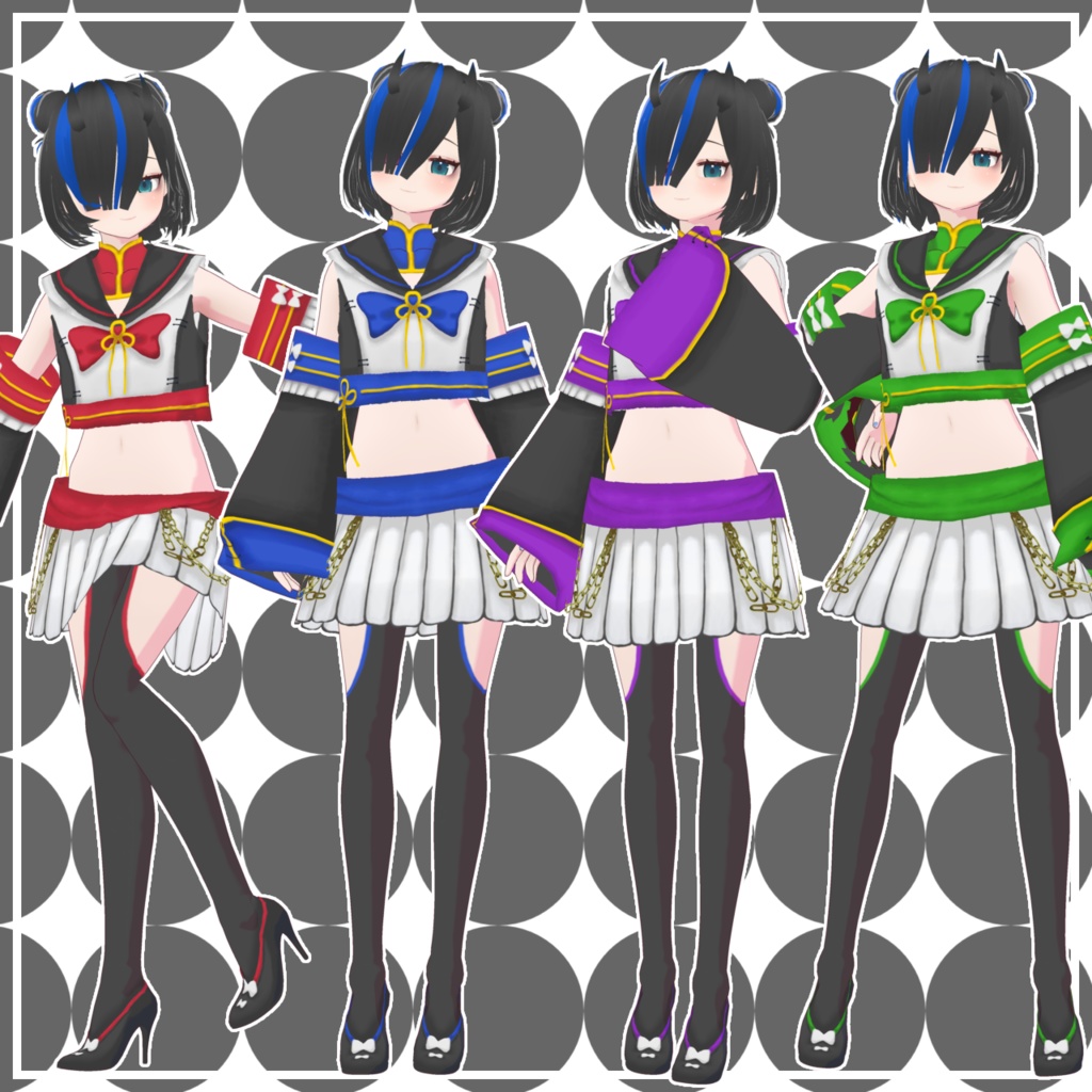【Vroid製】キョンシーセーラー服 全8色