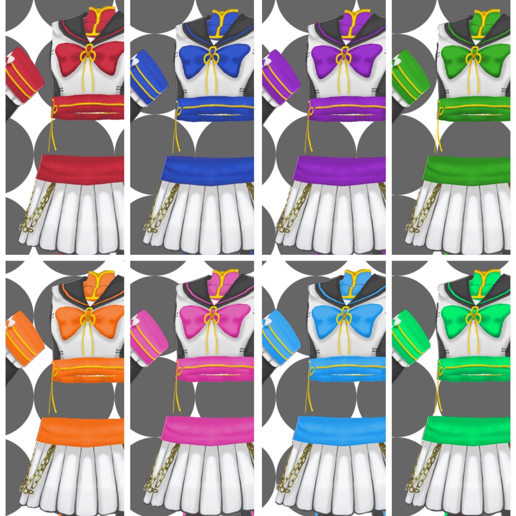 【Vroid製】キョンシーセーラー服 全8色