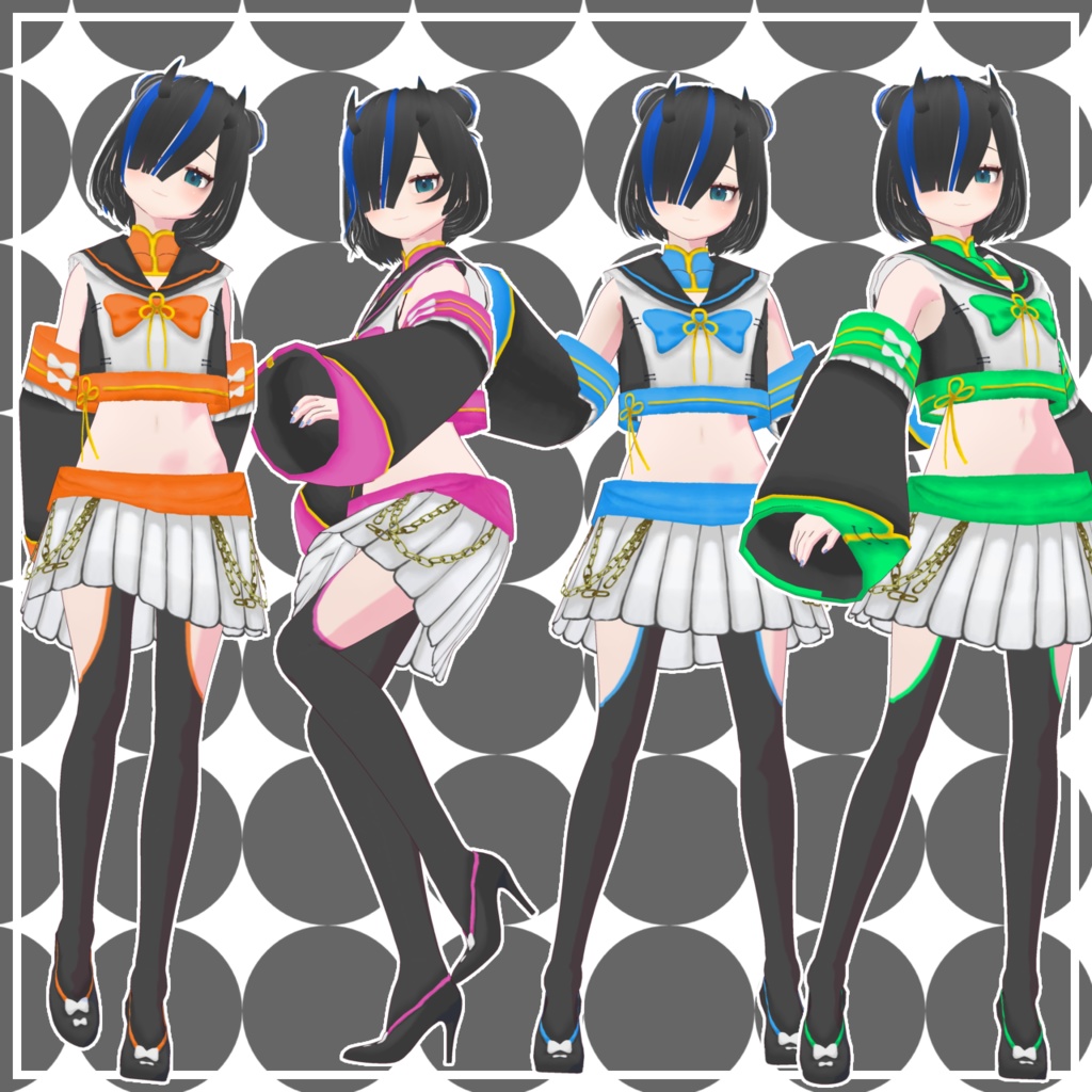 【Vroid製】キョンシーセーラー服 全8色
