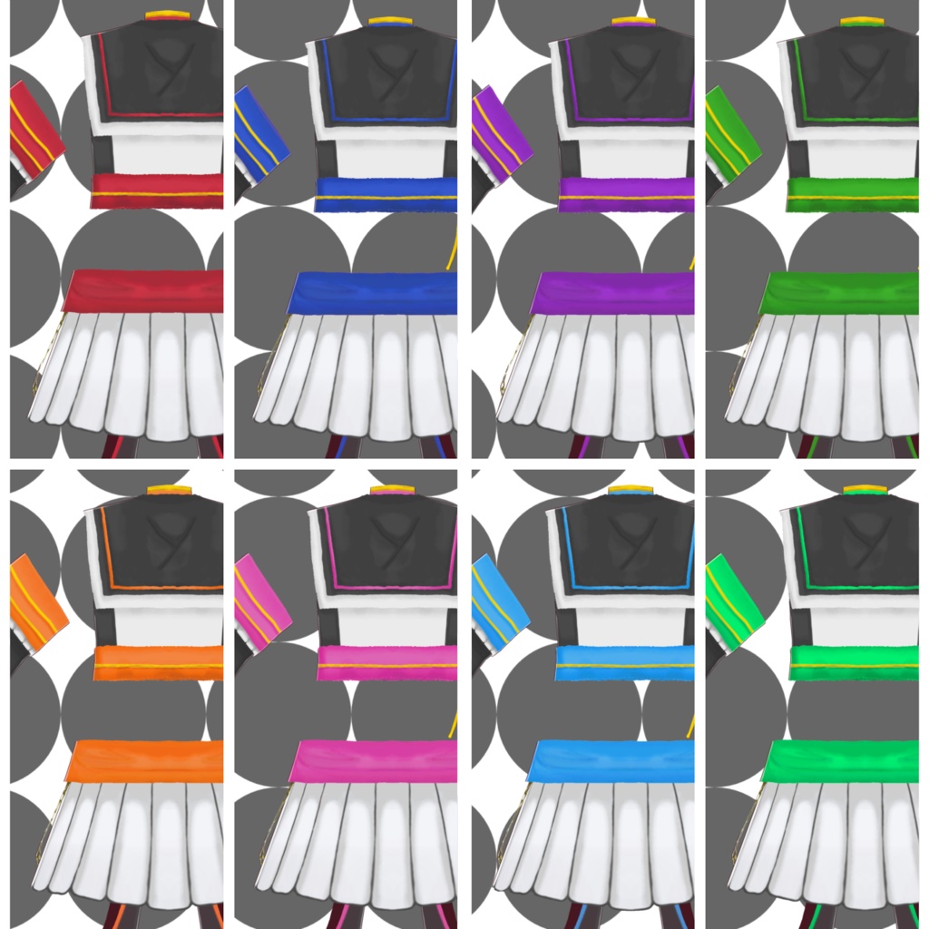 【Vroid製】キョンシーセーラー服 全8色