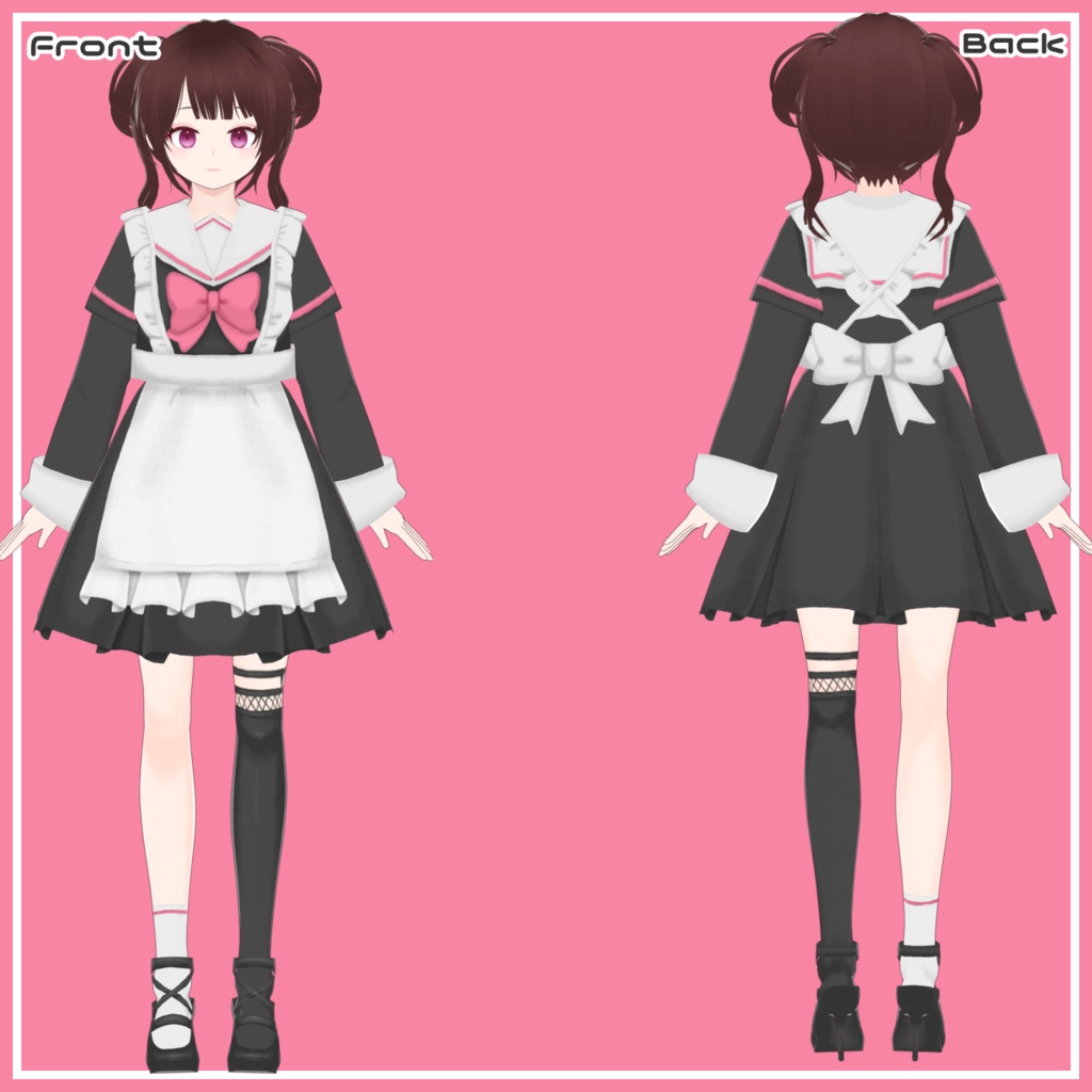 【Vroid製】学生メイドちゃん