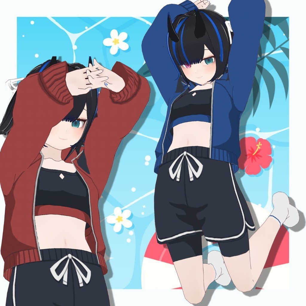 【Vroid製】真夏ジャージ服セット 全9色