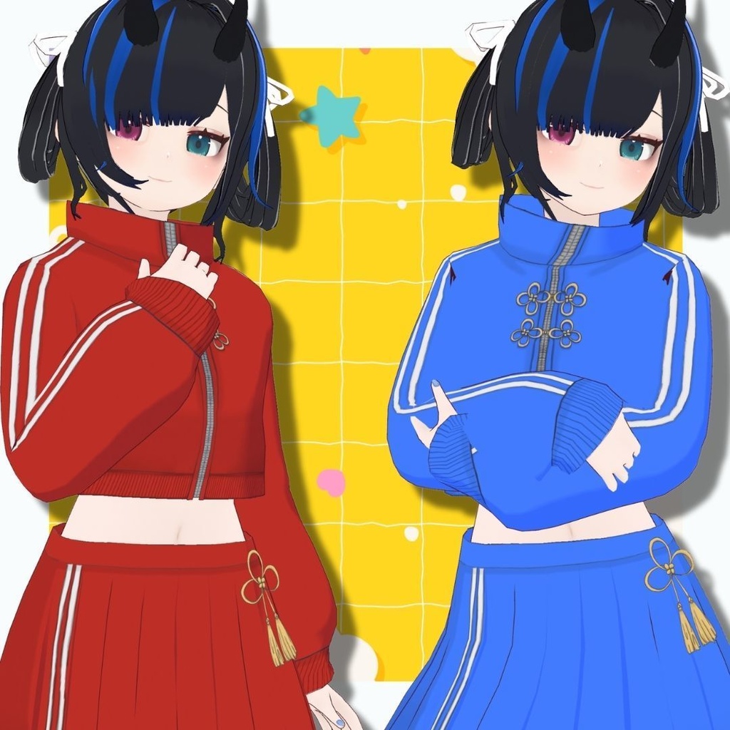 【Vroid製】チアチャイナ服セット 全9色