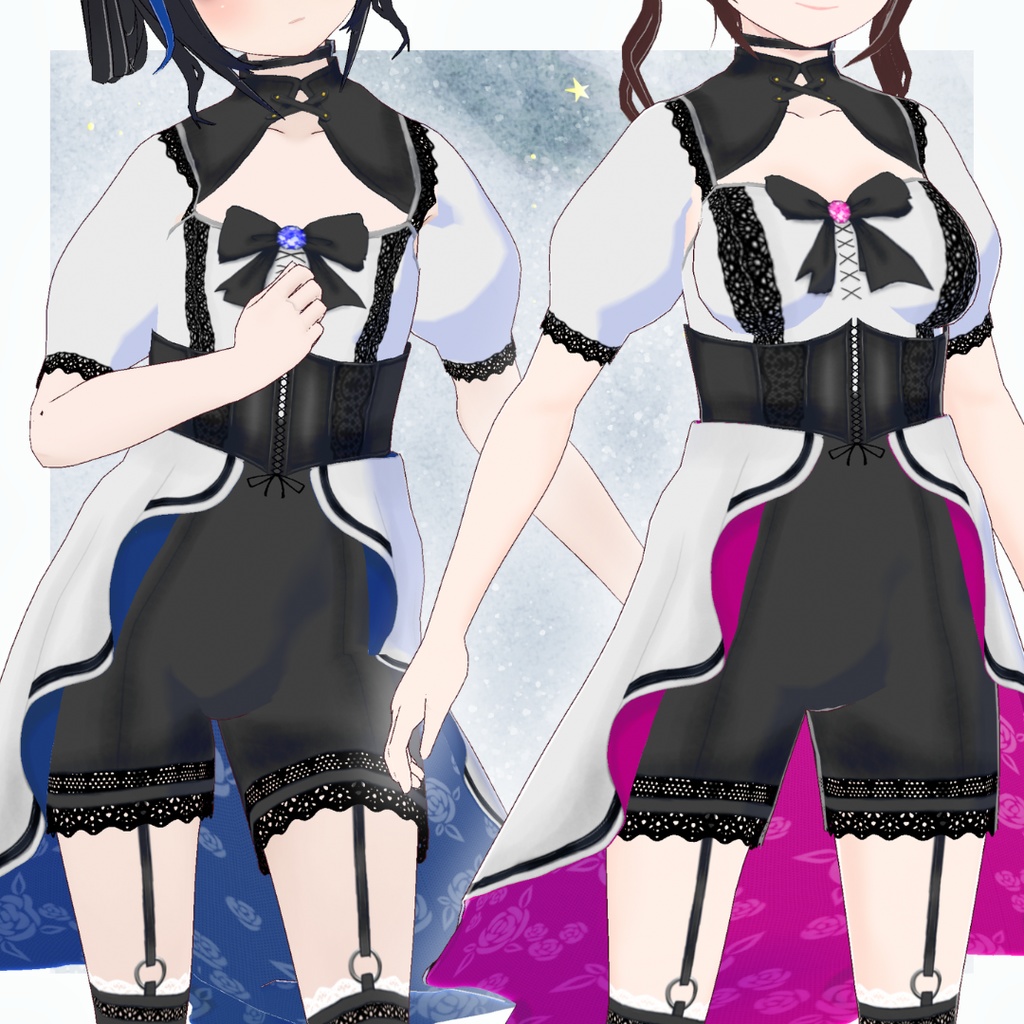 【Vroid製】魔女ドレスセット 全7色