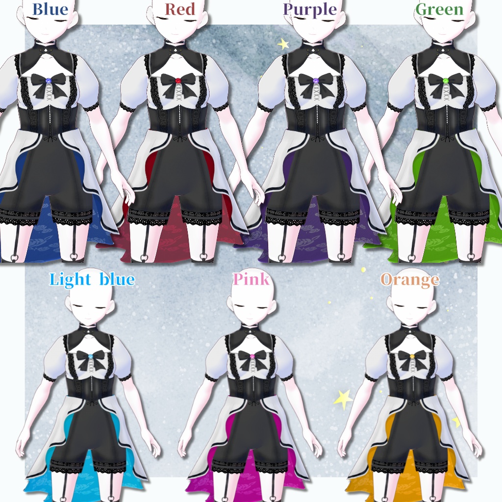 【Vroid製】魔女ドレスセット 全7色