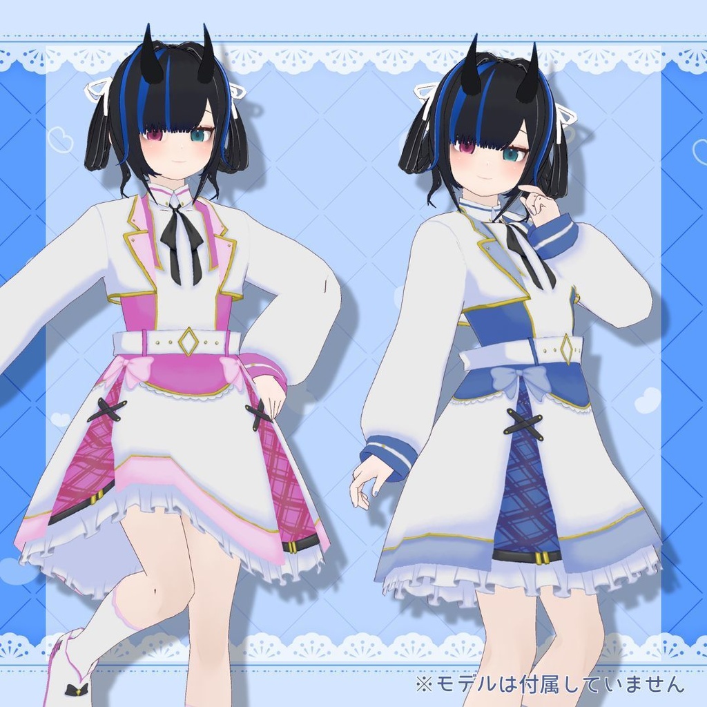 【Vroid製】アイドルチェックワンピースセット 全6色