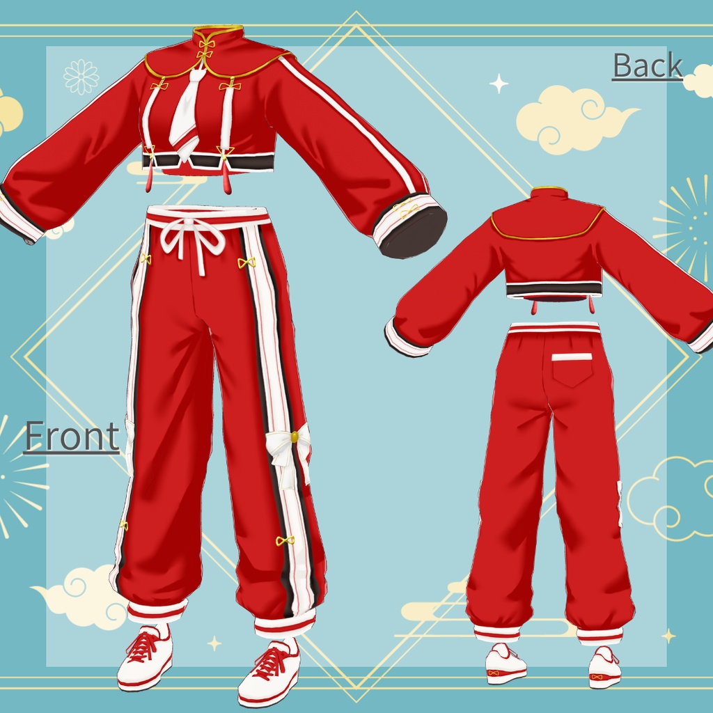 【Vroid製】天華ジャージ服 - 衣装セット 全6色