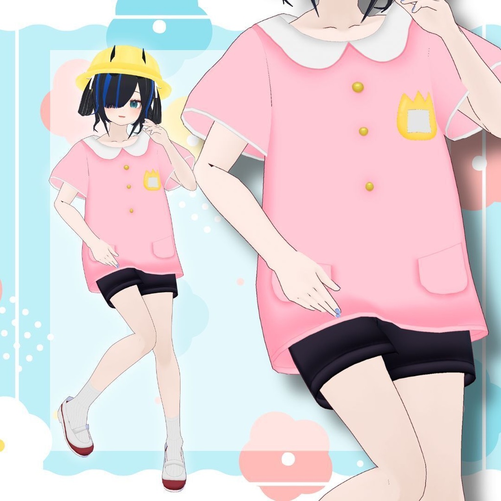 【Vroid製】幼稚園スモックセット 全9色