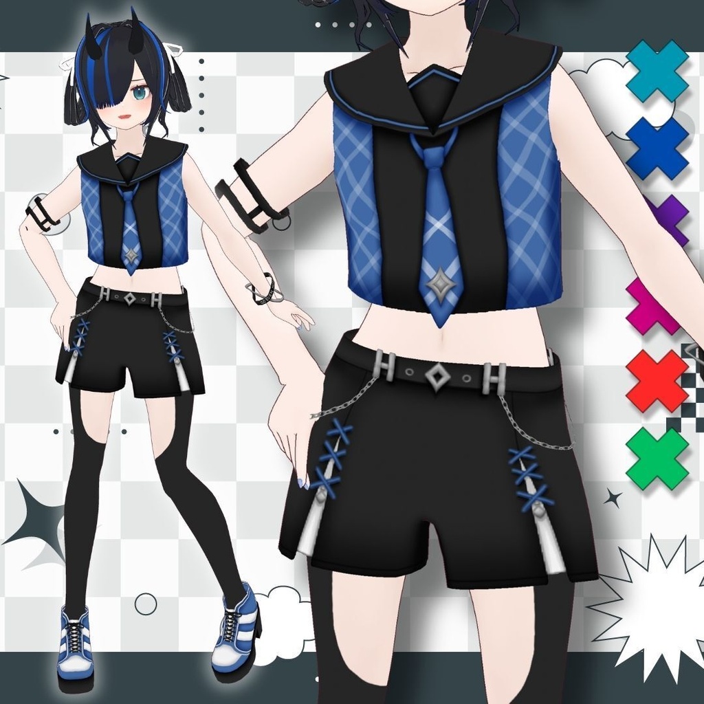 【Vroid】クールセーラー服セット 全6色