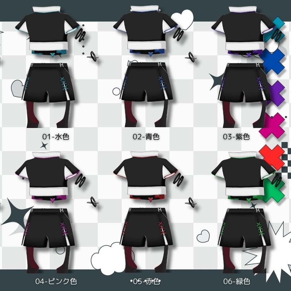 【Vroid】クールセーラー服セット 全6色