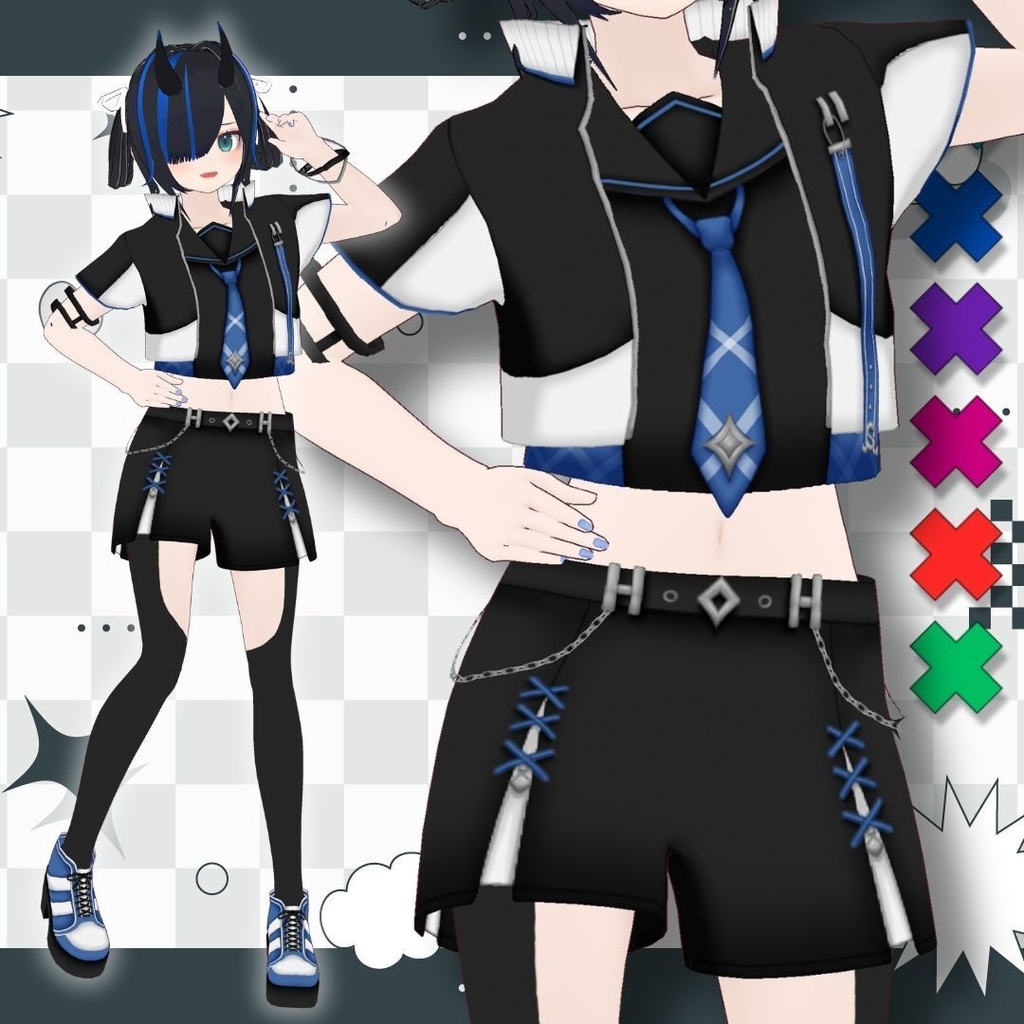 【Vroid】クールセーラー服セット 全6色