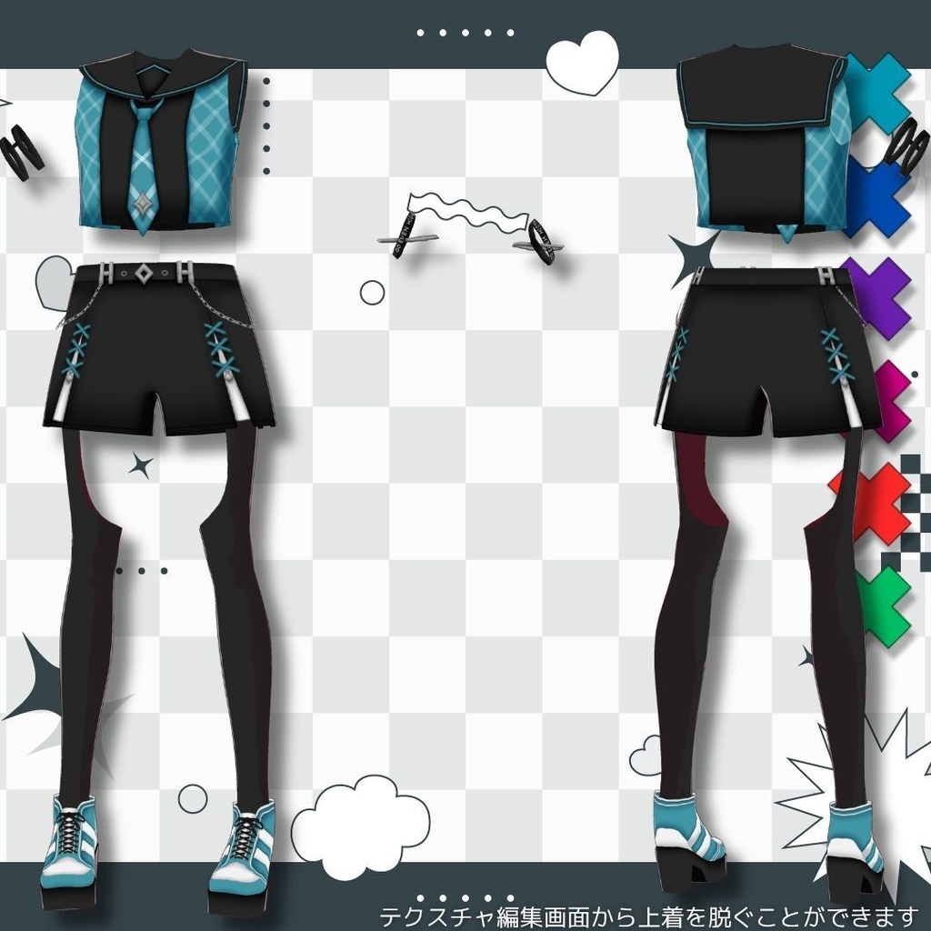 【Vroid】クールセーラー服セット 全6色