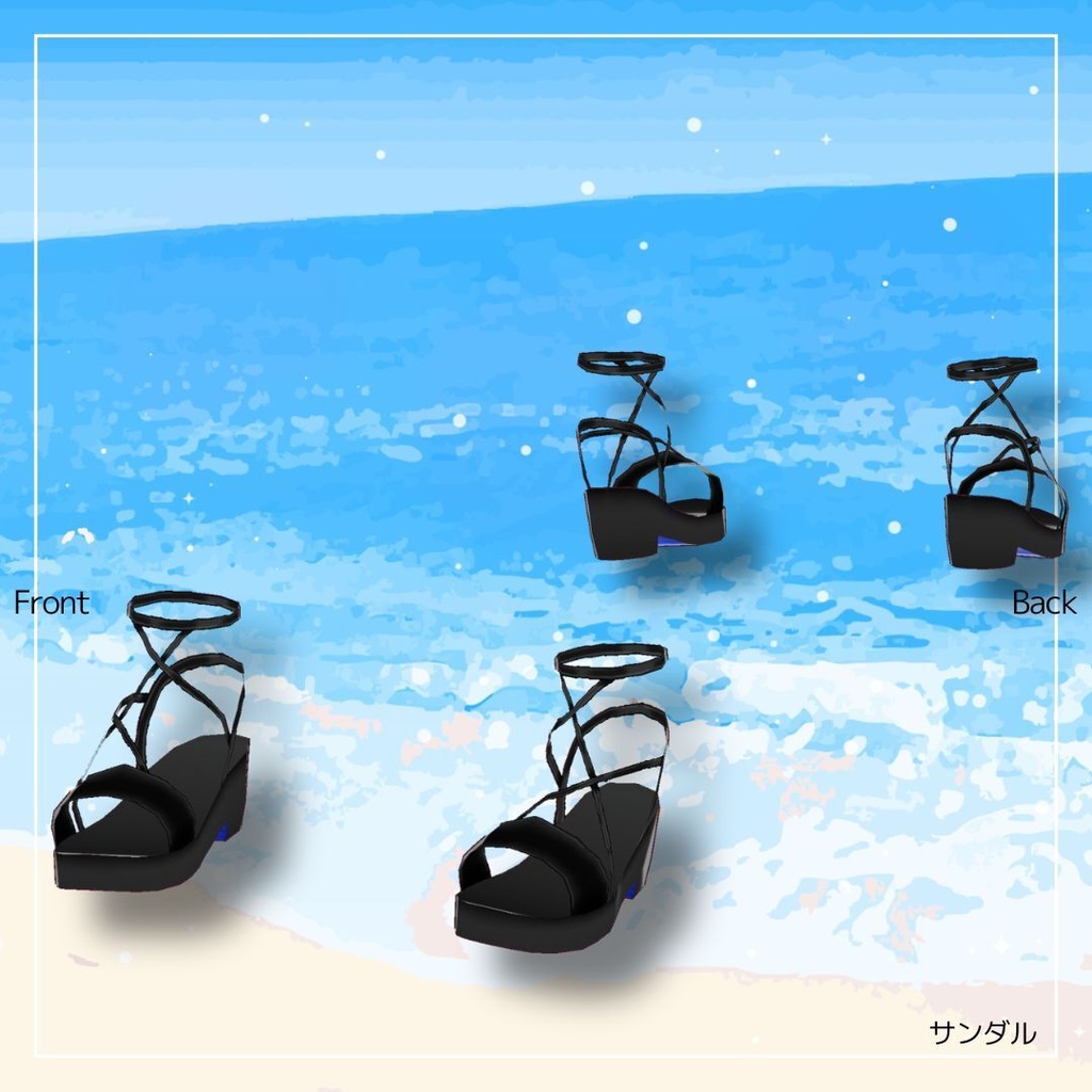 【Vroid】ミッドナイトリボン-水着セット 全7色