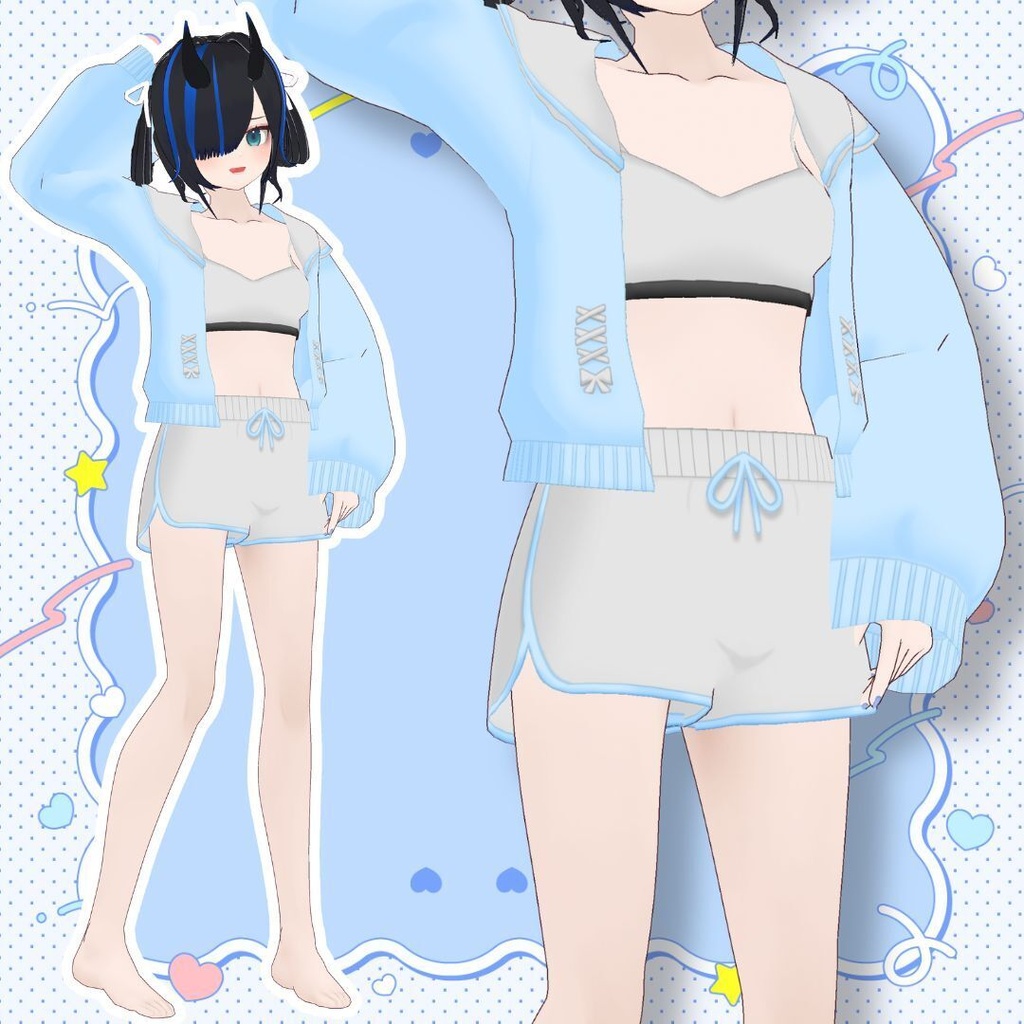 【Vroid】ふんわりサマールームウェア 全7色