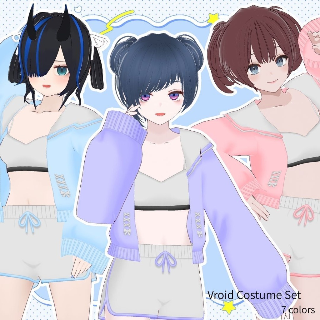【Vroid】ふんわりサマールームウェア　全7色