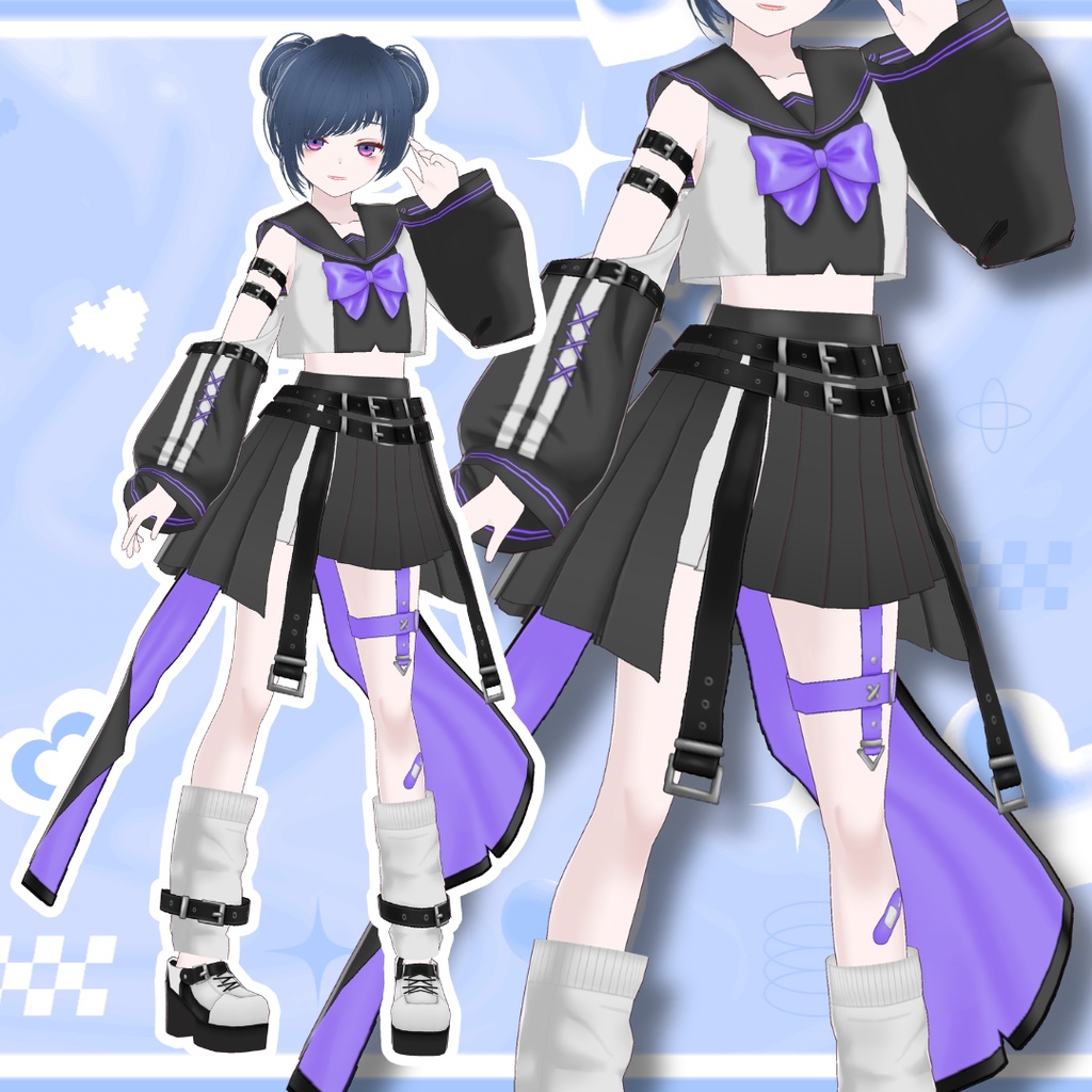 【Vroid】サブカルセーラー服 全8色