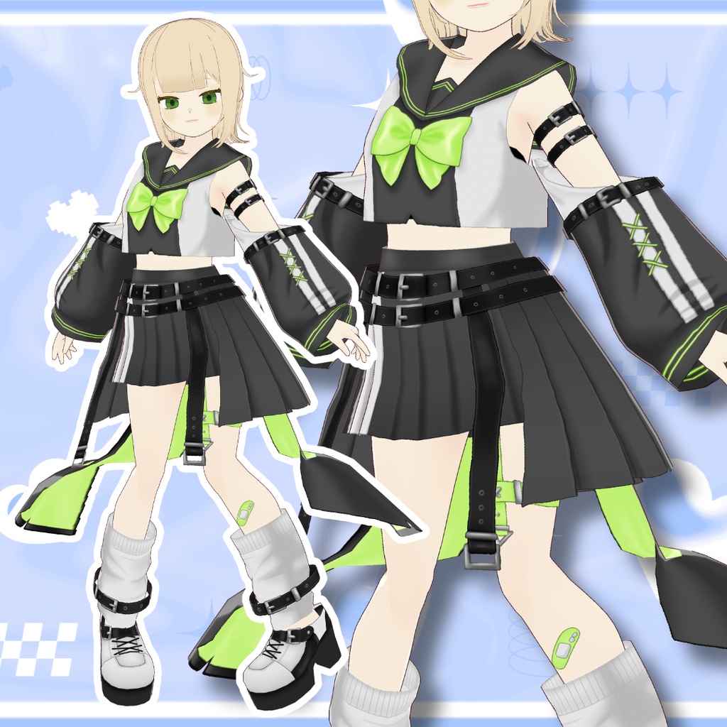 【Vroid】サブカルセーラー服 全8色