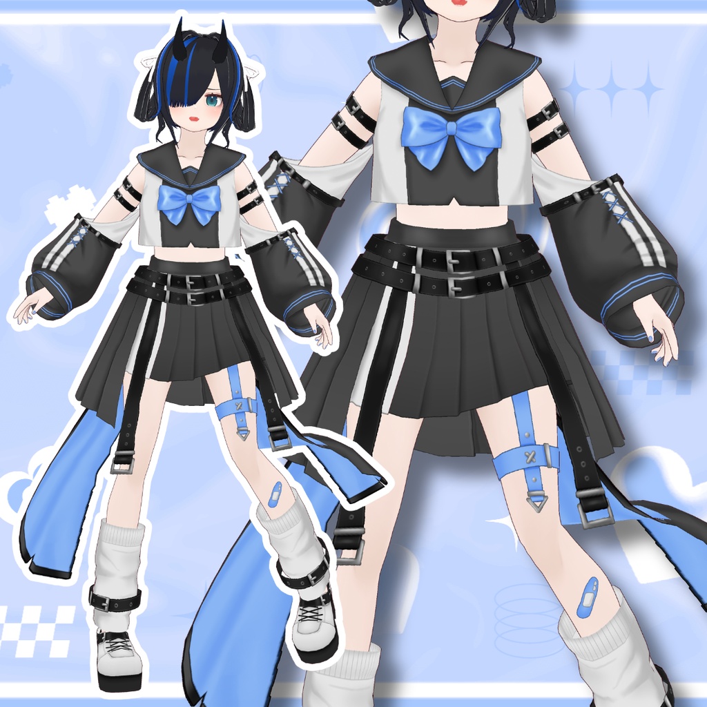 【Vroid】サブカルセーラー服 全8色