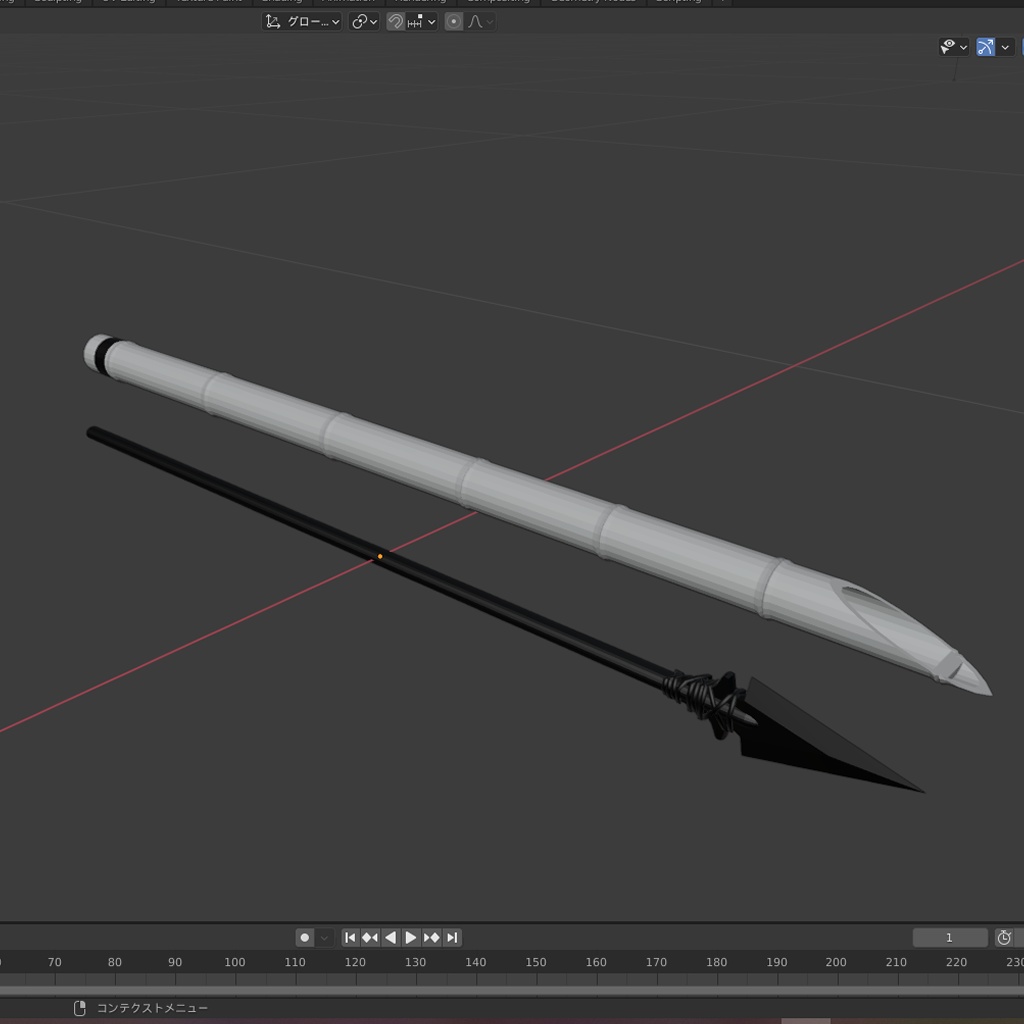 VRC想定 QvPen差し替えモデル 槍