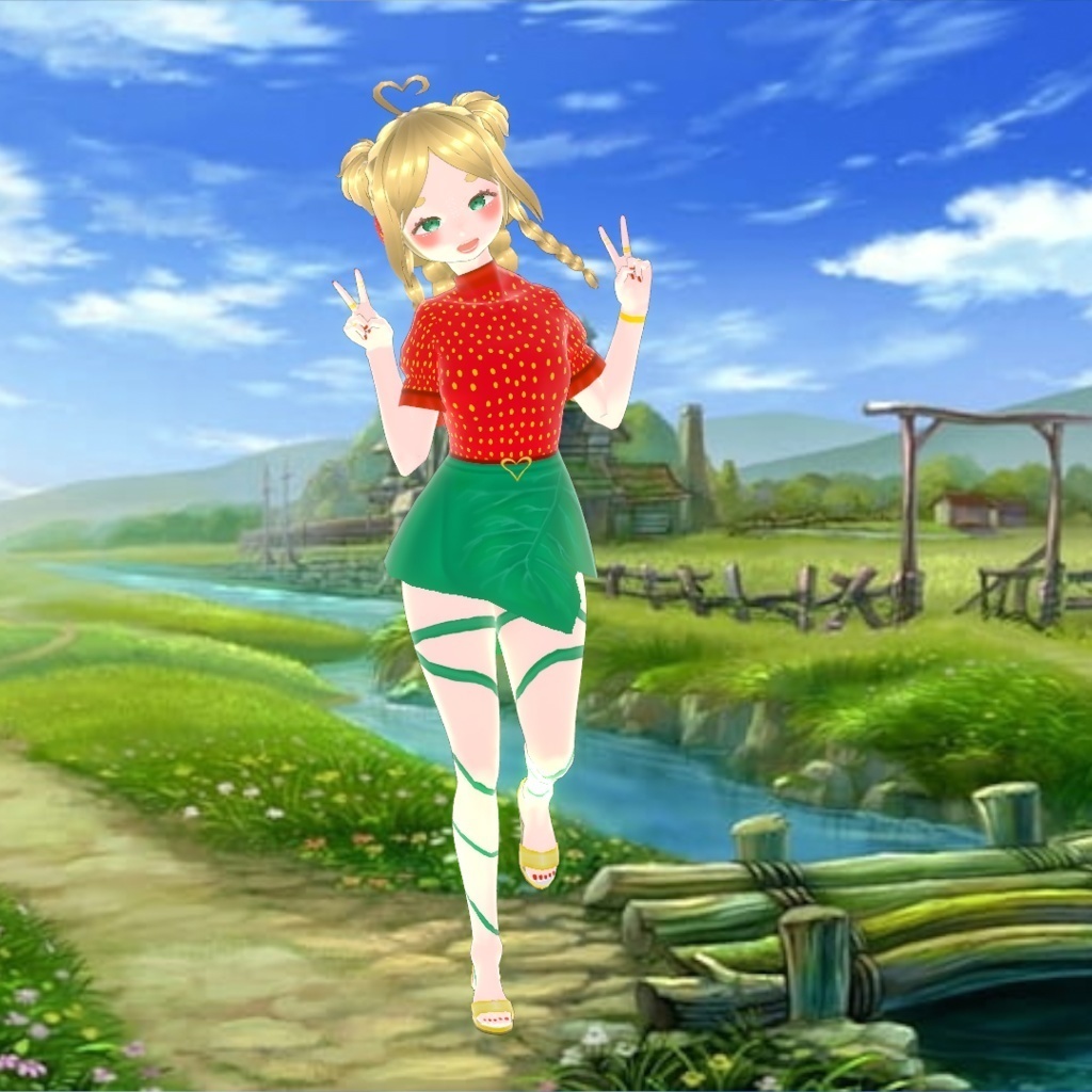 Strawberry Character いちご キャラクター 3D model 3Dモデルです